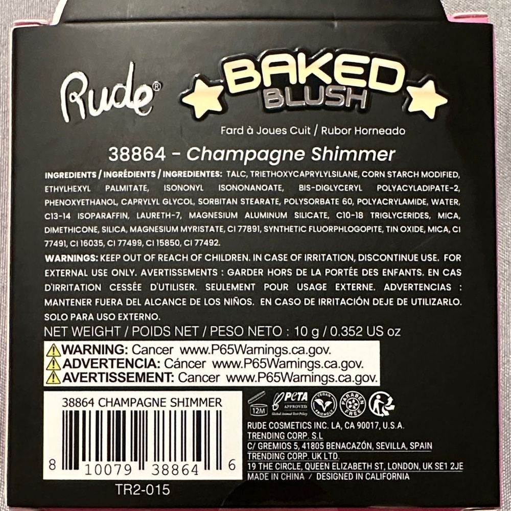 3/$15 🌼 RUDE Baked Blush in Champagne Shimmer. - Picture 3 of 4
